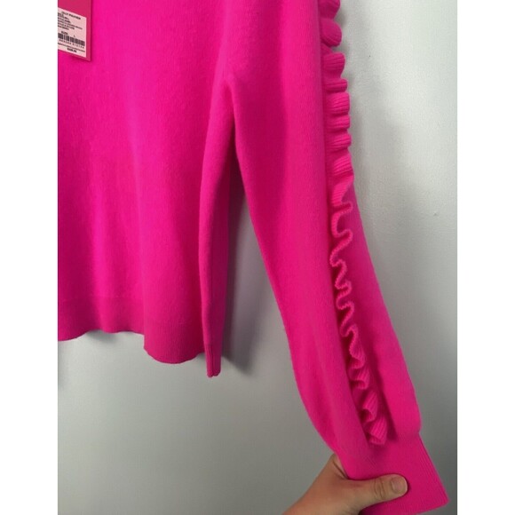 Lilly PULITZER Vibrant Cashmere Pink Ruffle Georgetta Sweater - Picture 9 of 13